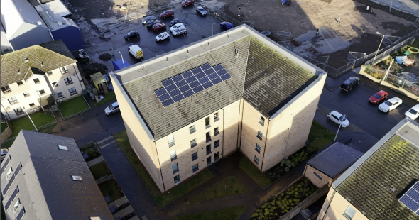 Aerial Roof Condition Survey — Multi-Storey Residential Block with Rooftop Solar PV